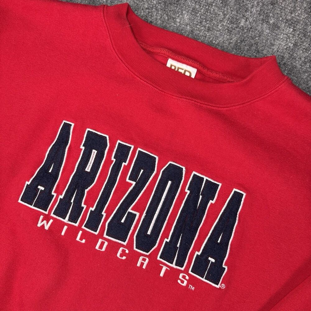 Vintage 90s Arizona Wildcats Logo Crewneck Sweatshirt Adult XL ncaa Red Oak